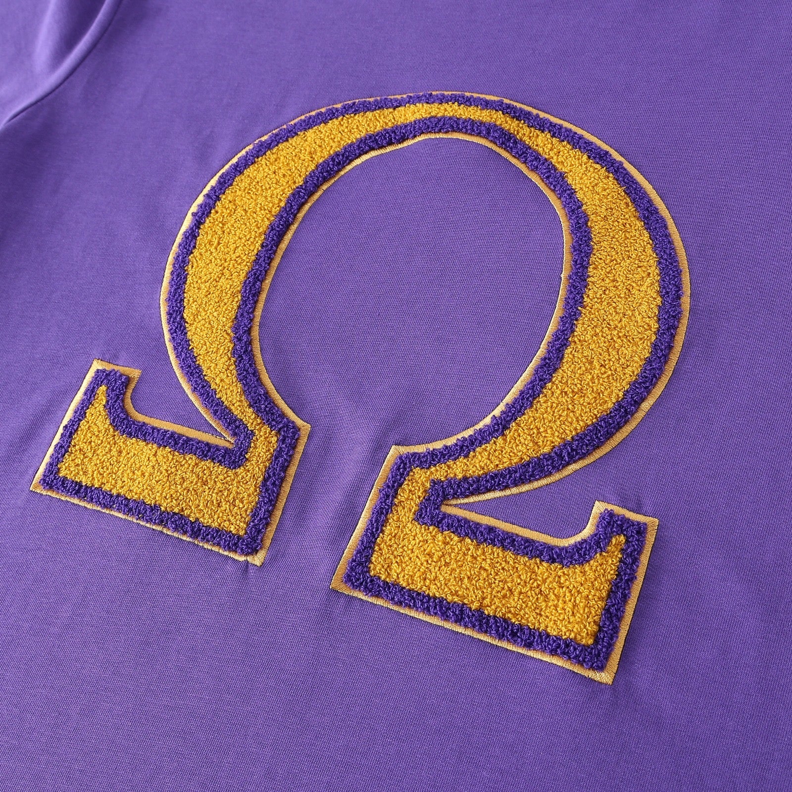 Omega Premium Purple Chenille Letter T-shirt