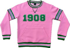 1908 Pink Stripe Chenille Crewneck (Unisex Size)