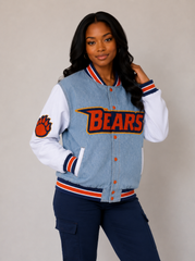 Morgan State Blue Denim Bomber Jacket