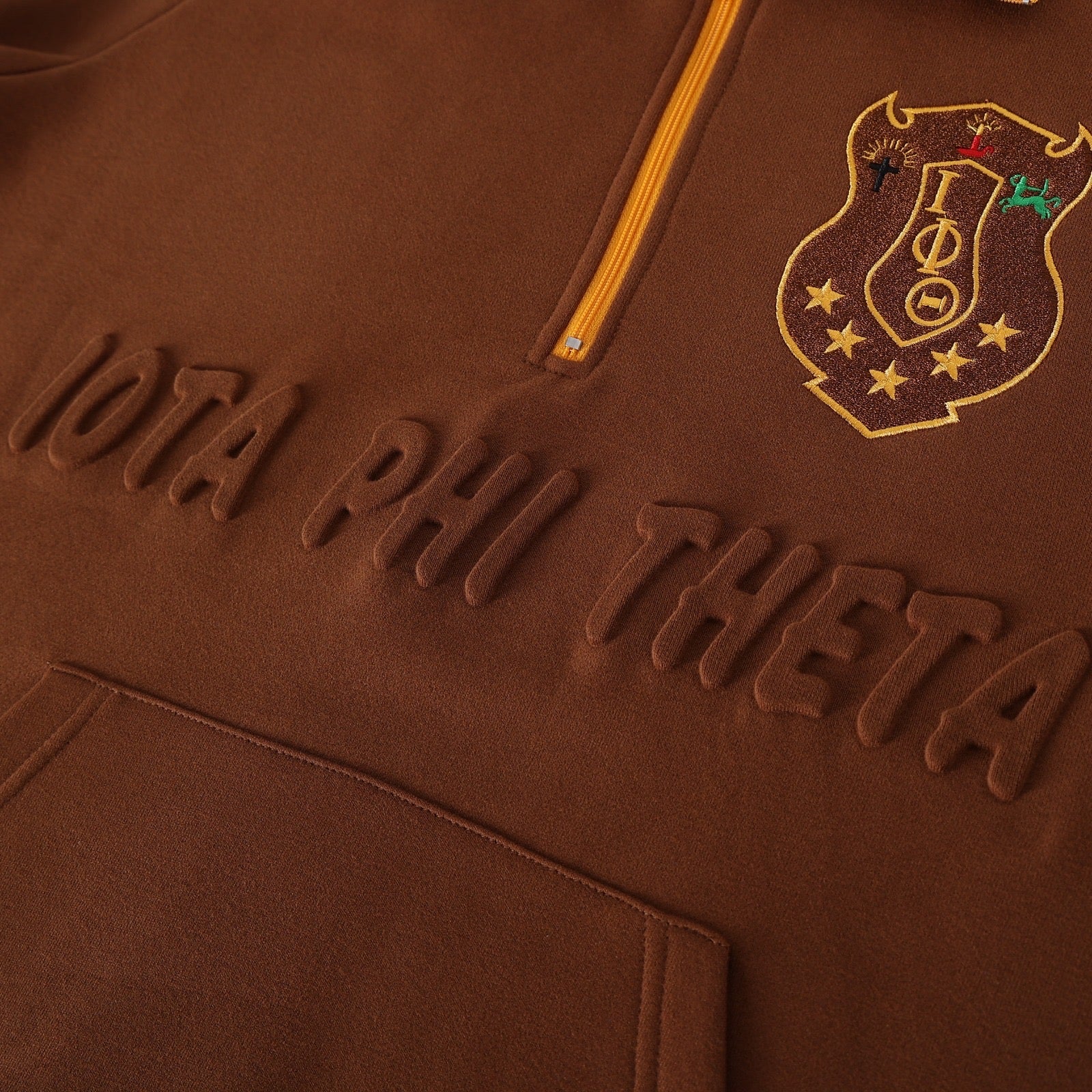 Iota Brown Quarter Zip Sweatshirt