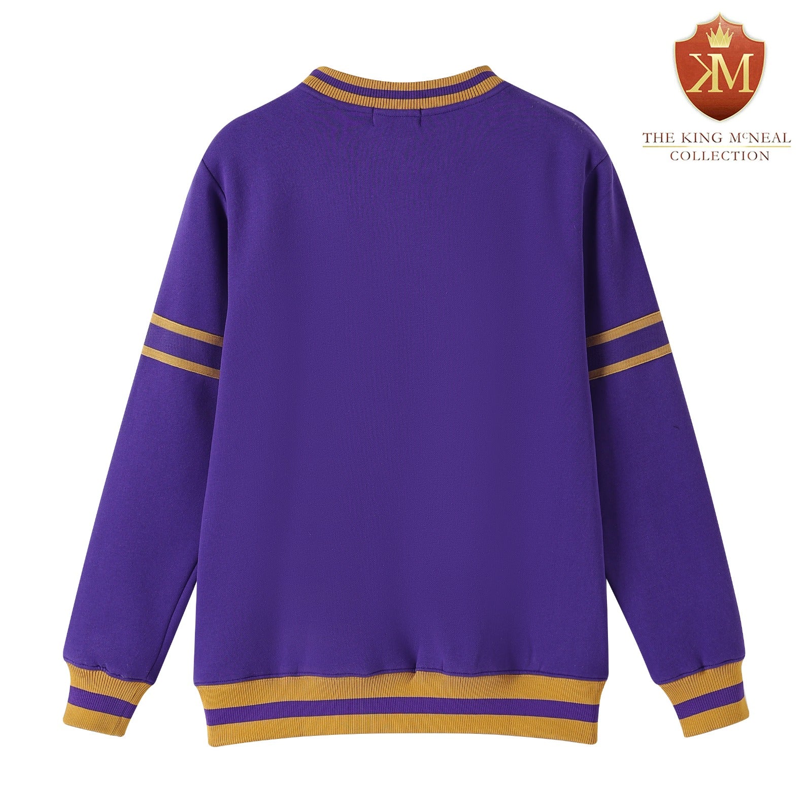 Omega Purple Stripe Crest Chenille Crewneck