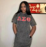 Delta Black Denim Hoodie Dress With Pockets