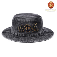 Alpha Black Denim Washed Bucket Hat