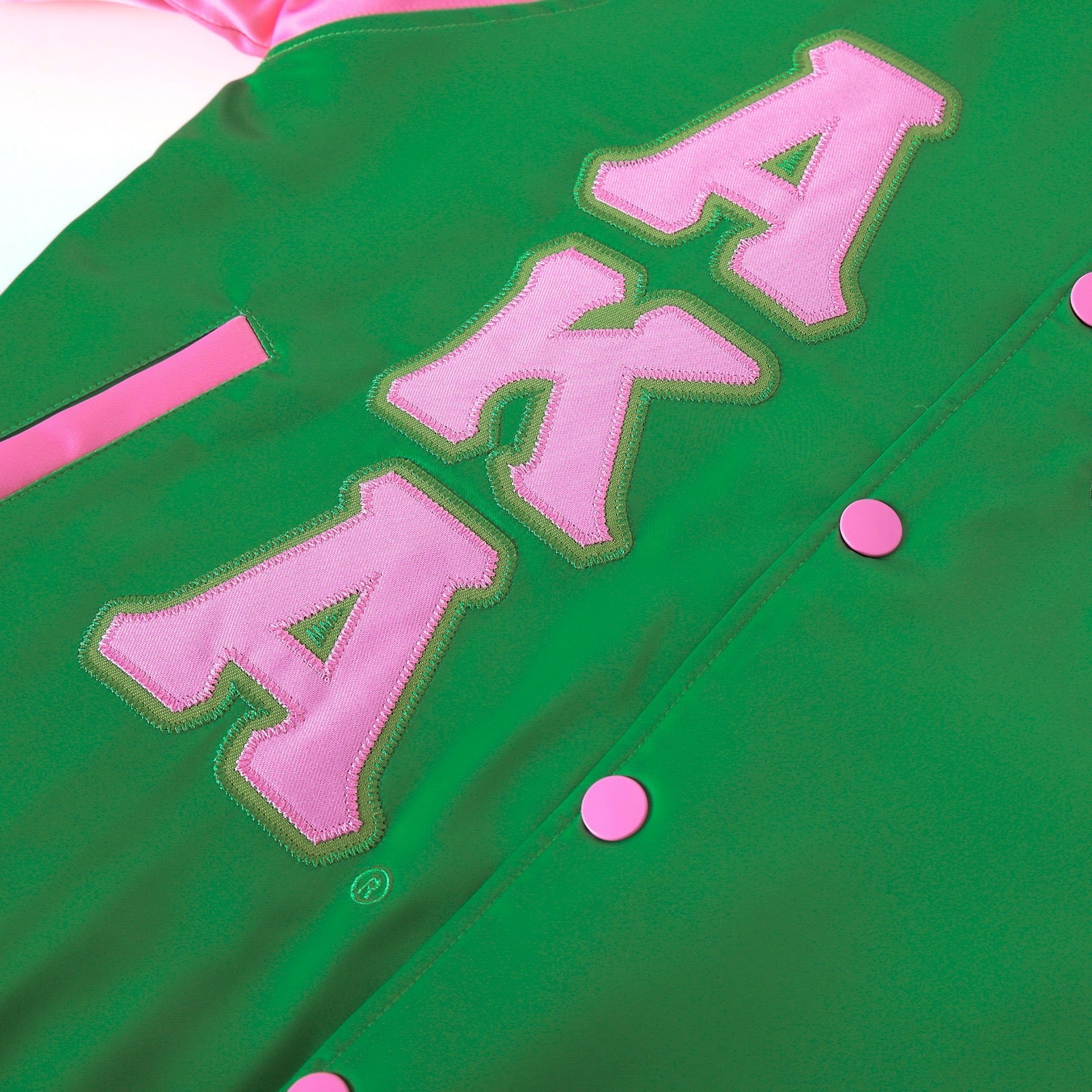 AKA Green Satin Bomber Jacket
