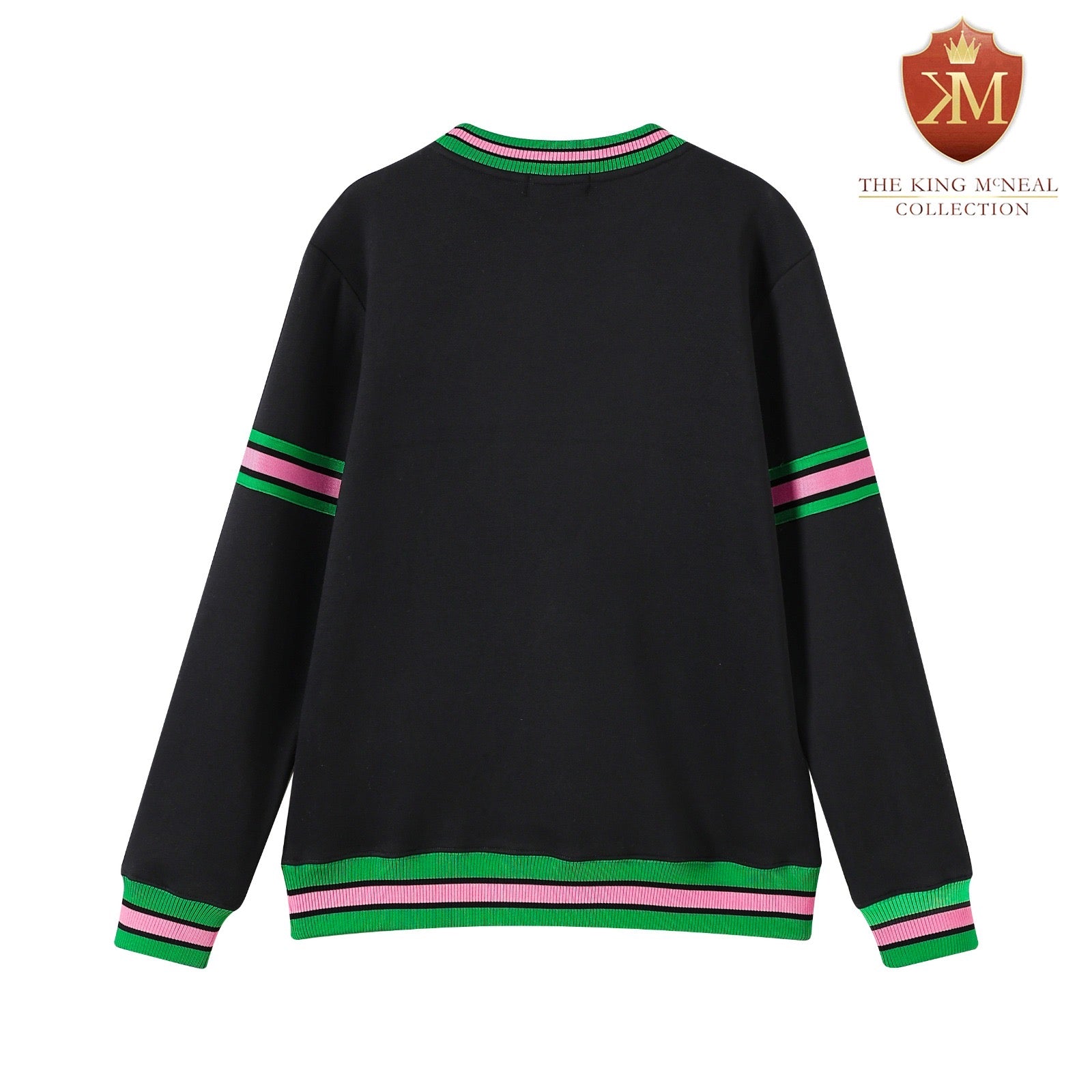 AKA Black Stripe Crest Chenille Crewneck (Unisex Size)