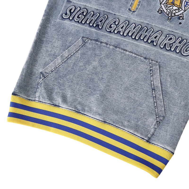 SGRho Denim Quarter Zip Sweatshirt Unisex