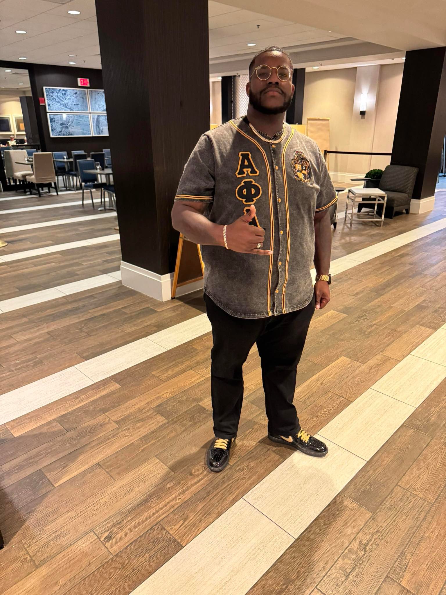 Alpha Black Denim Baseball Jersey