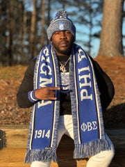 Phi Beta Sigma Blue Scarf & One Hat