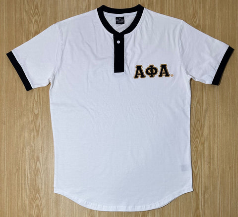 Alpha White Premium Henley Shirt