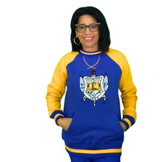 SGRho Chenille Crest Pocket Crewneck