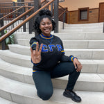 SGRho Black Chenille Pocket Crewneck