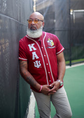 Kappa Crimson Button Up Baseball Jersey