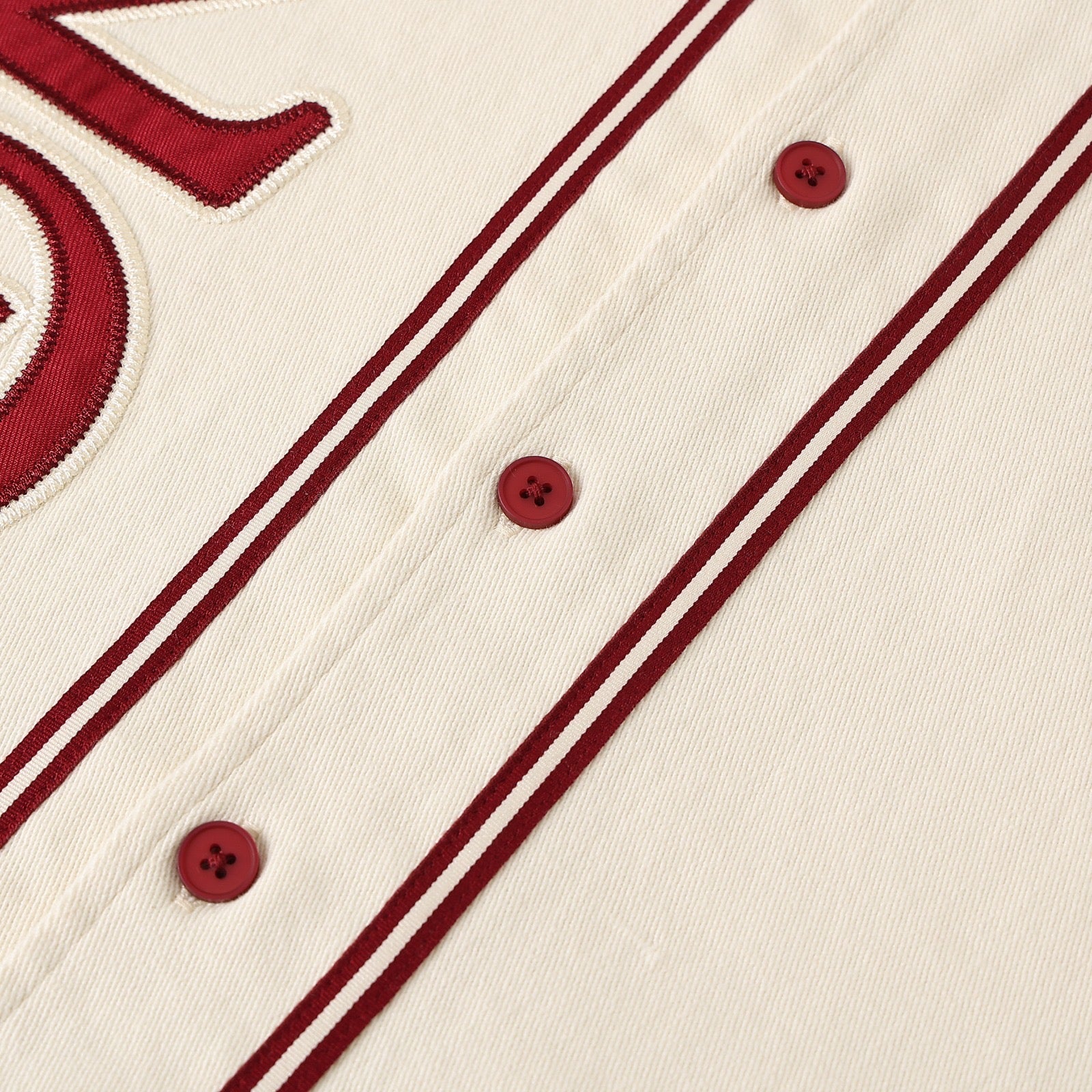Delta Cream Button Up Baseball Jersey