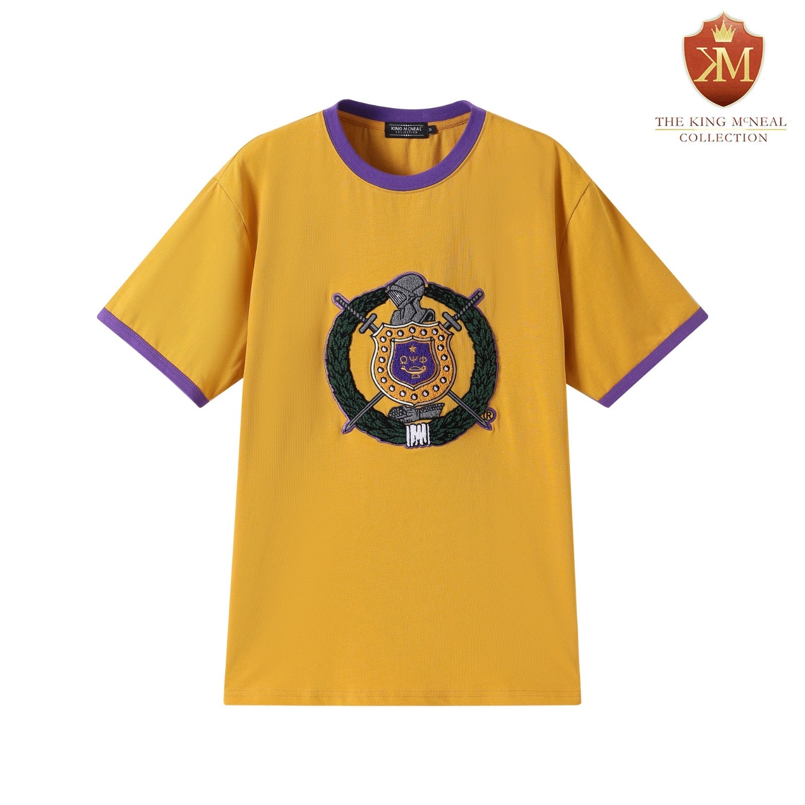 Omega Premium Gold Chenille Crest Ringer Shirt