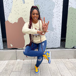 SGRho Crest Nuetral Chenille Pocket Crewneck