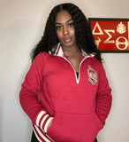 Delta Crimson Quarter Zip Sweatshirt Unisex