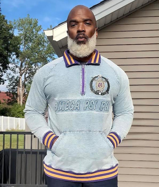 Omega Denim Quarter Zip Sweatshirt – The King McNeal Collection