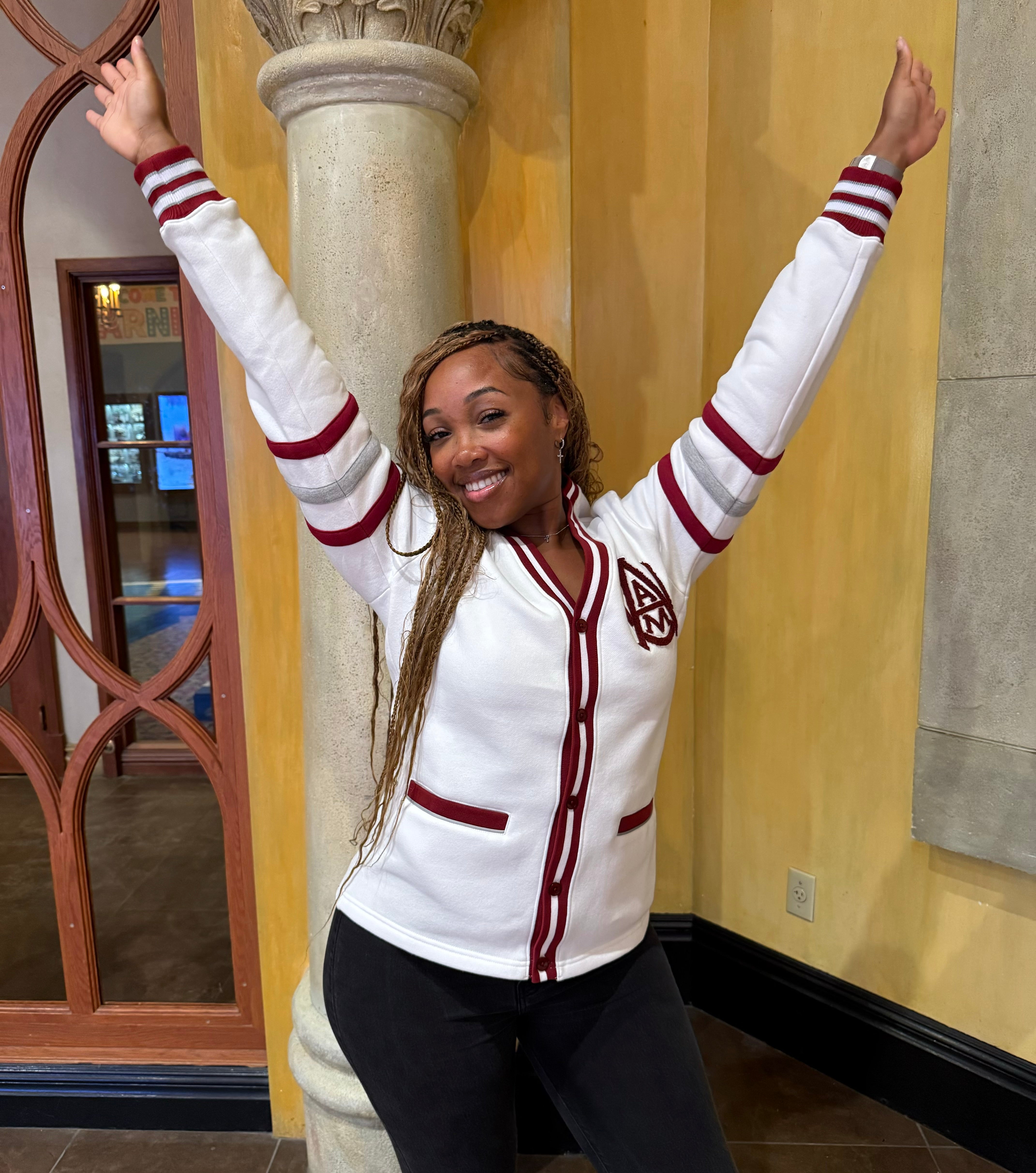 Alabama A&M White Fleece Cardigan