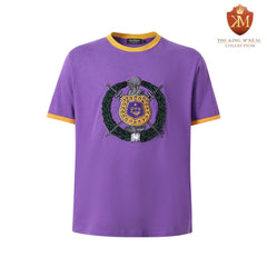 Omega Premium Purple Chenille Crest Ringer Shirt