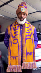 Omega Old Gold Scarf & One Hat Set