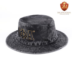 Alpha Black Denim Washed Bucket Hat