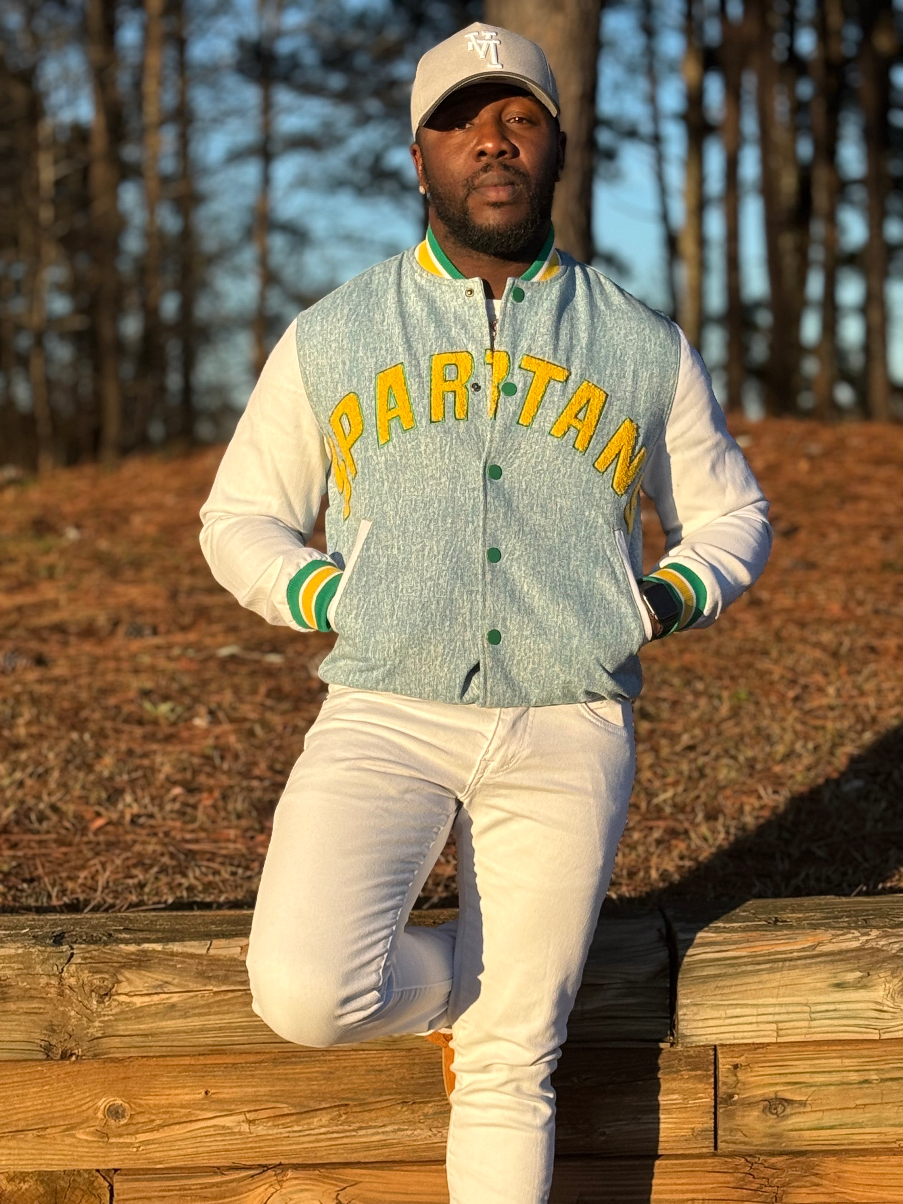 Norfolk State Denim Bomber Jacket