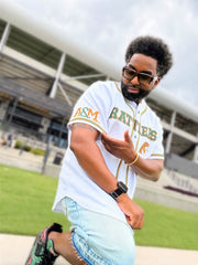FAMU Rattlers White Button Up Baseball Jersey (Unisex)