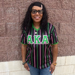 AKA Black Pinstripe Baseball Jersey