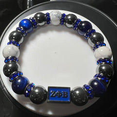 Zeta Hematite and Blue Bracelet