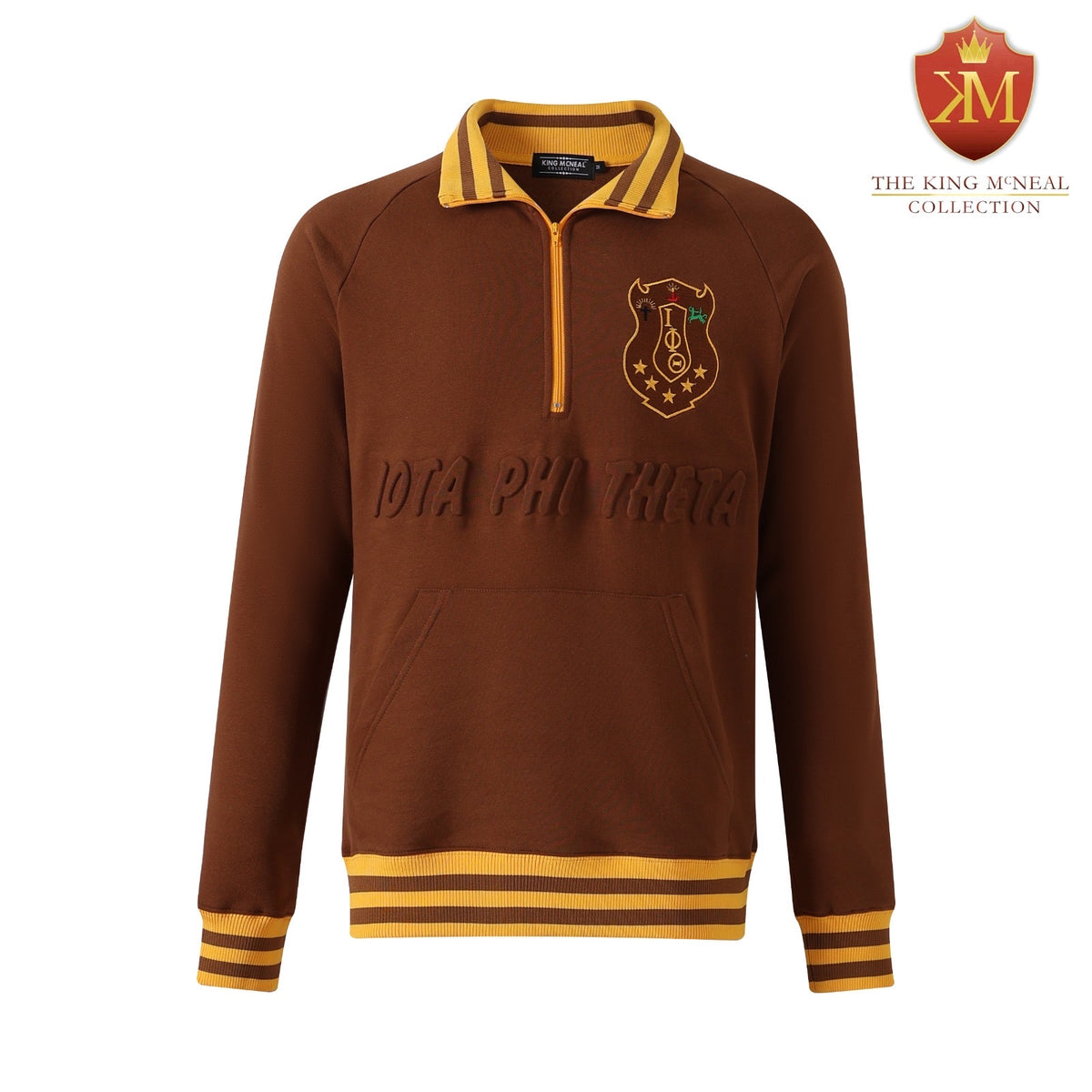 Iota Brown Quarter Zip Sweatshirt