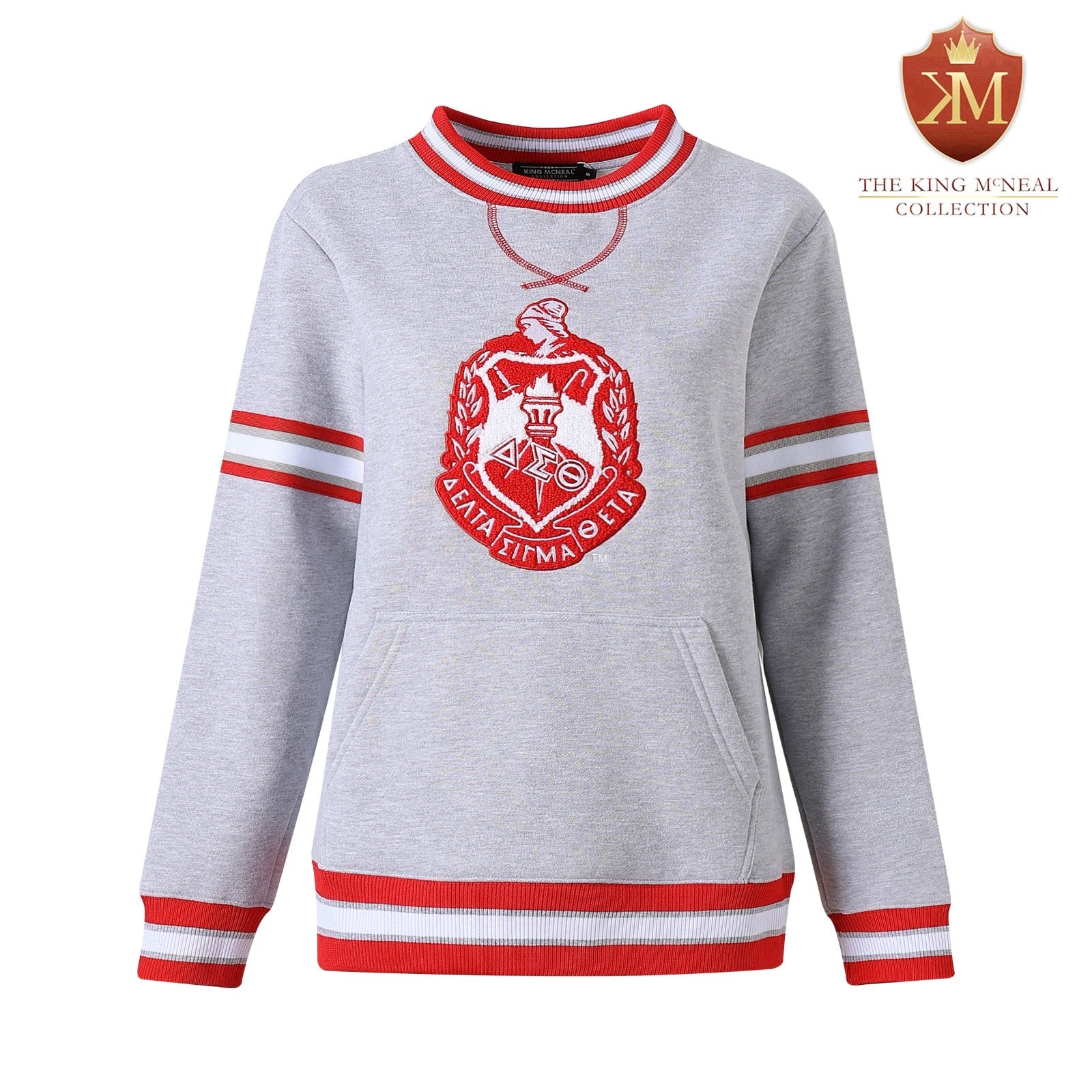Delta Sigma Theta Grey Crest Chenille Crewneck