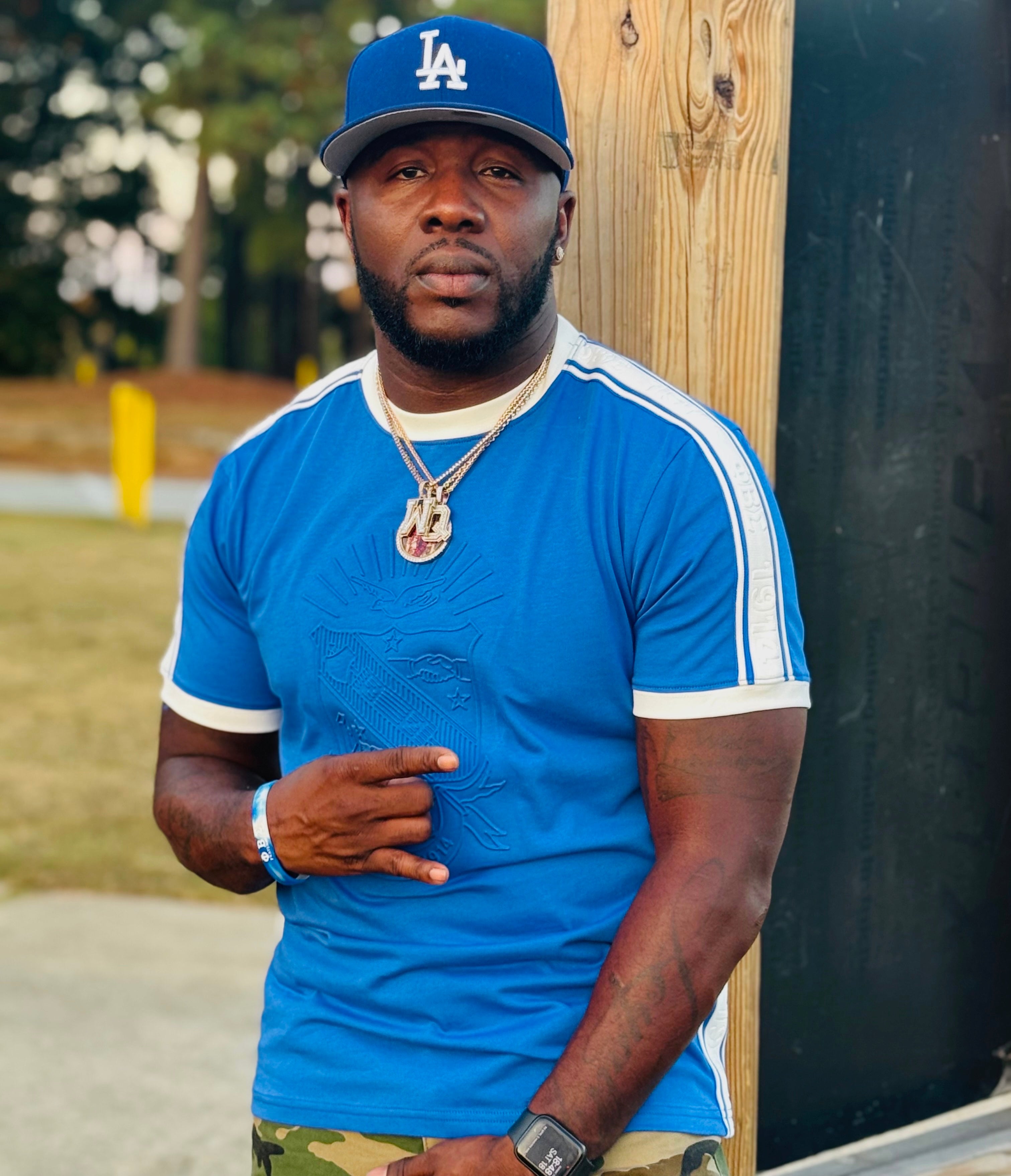 Sigma Blue Tapered Embossed Premium Crest Shirt