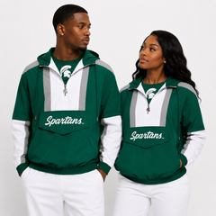 Michigan State Green Windbreaker Tech Pullover