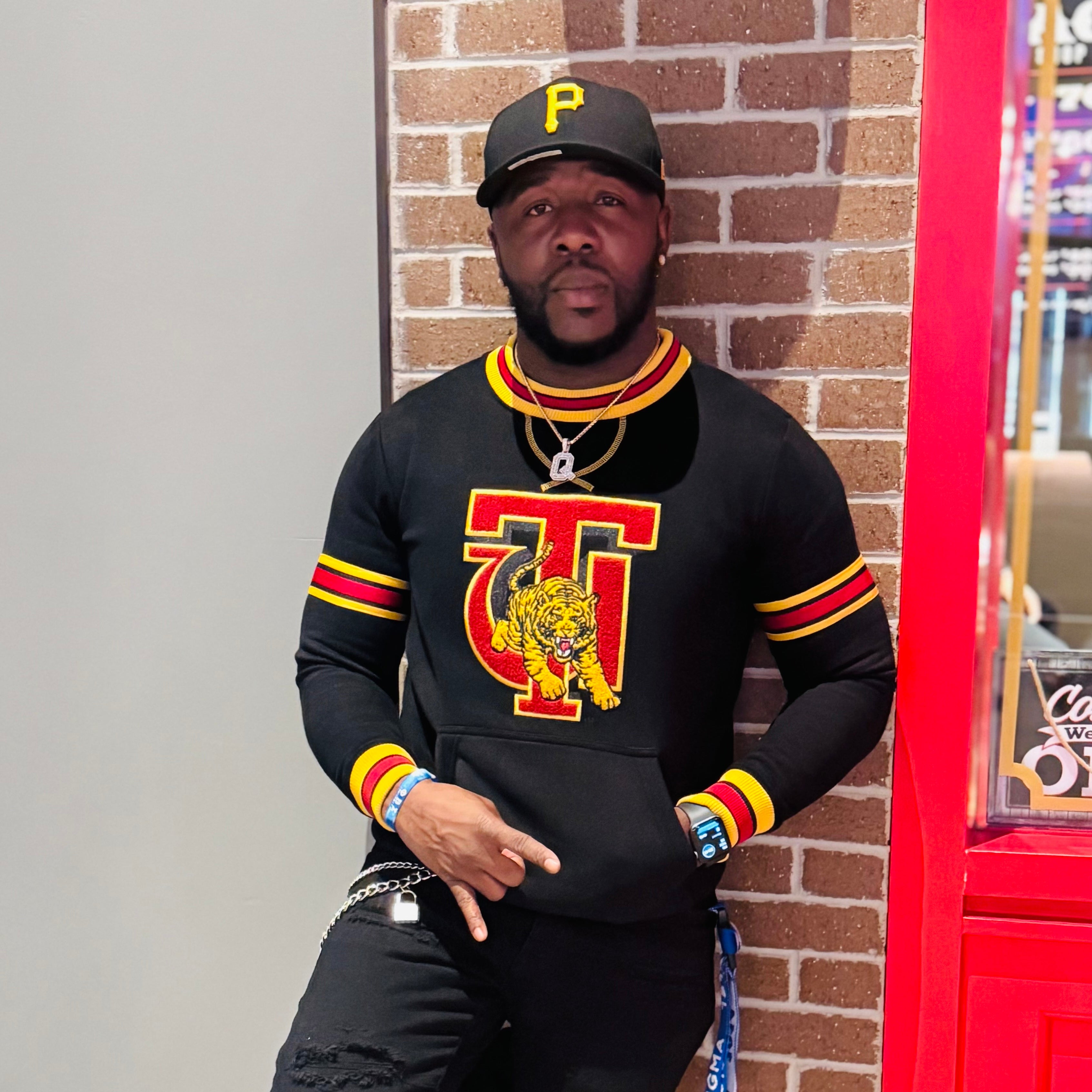 Tuskegee Black Pocket Crewneck
