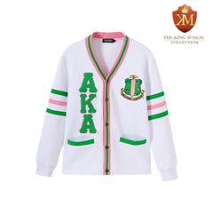 AKA White Fleece Cardigan Unisex Fit