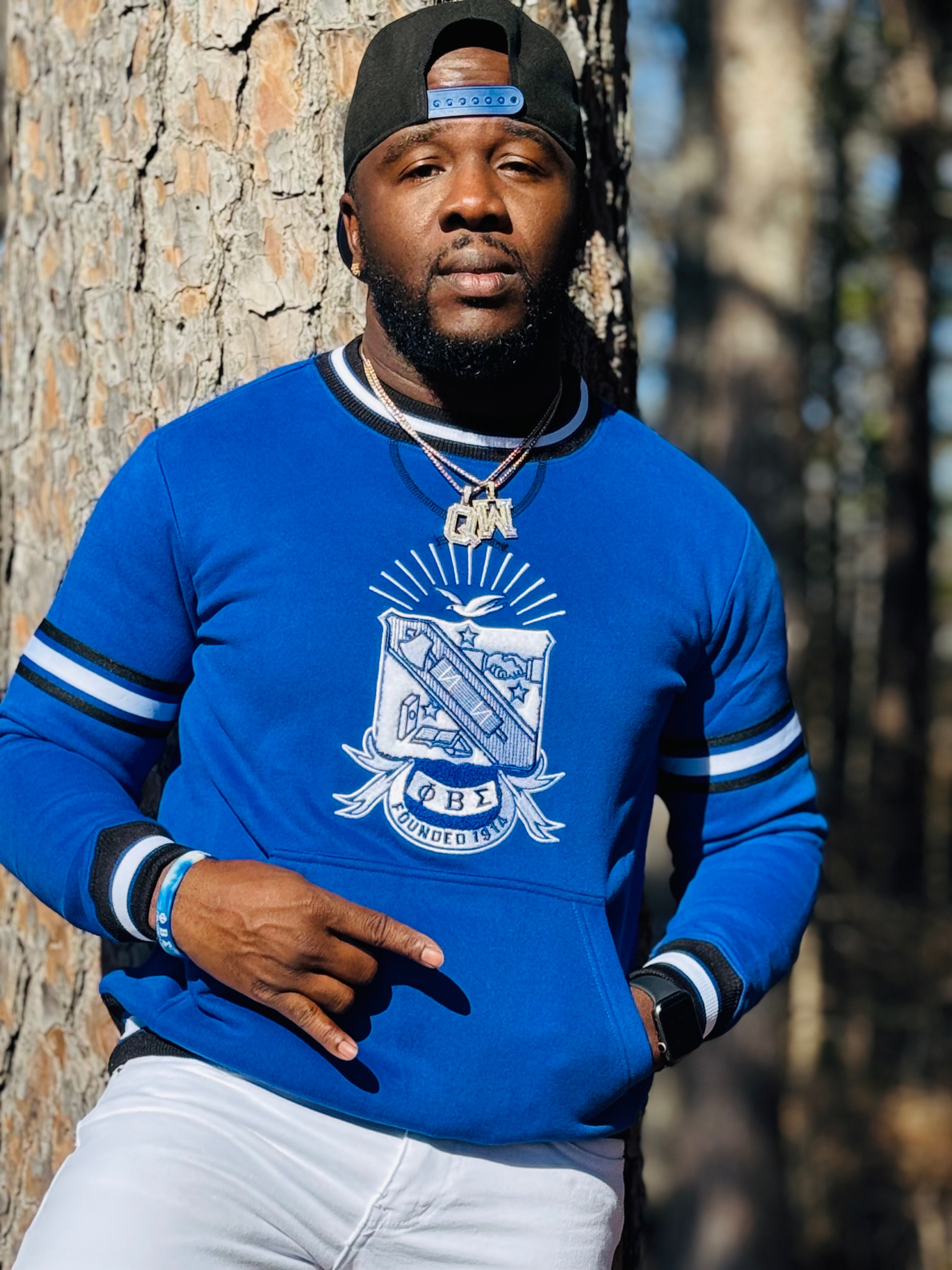Phi Beta Sigma Blue Crest Chenille Crewneck sweatshirt