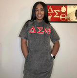 Delta Black Denim Hoodie Dress With Pockets