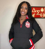 Delta Black Quarter Zip Sweatshirt Unisex
