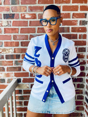 Zeta White Fleece Cardigan Unisex Fit