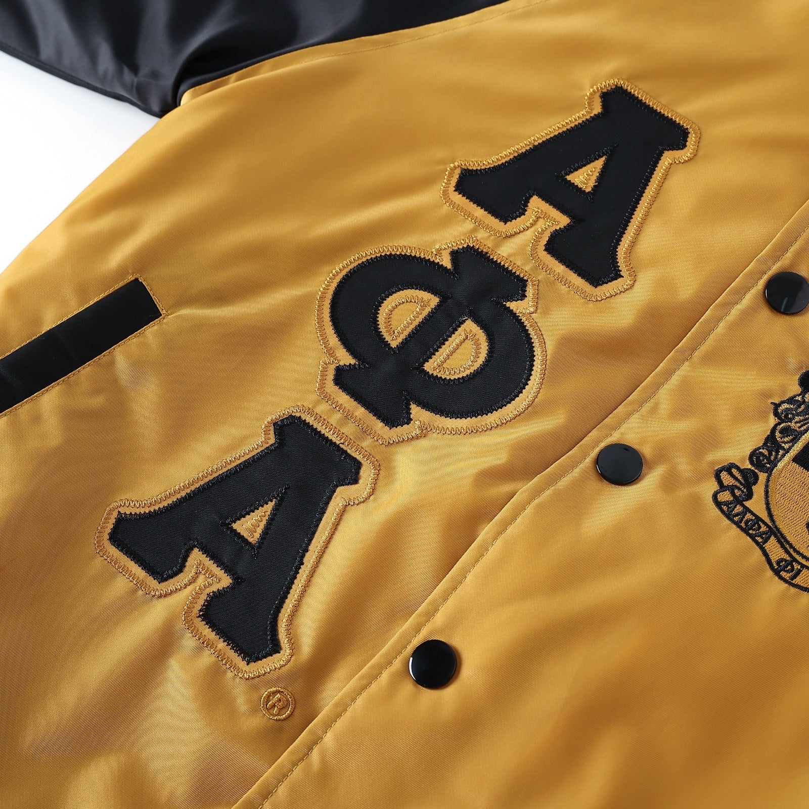 Alpha Old Gold Bomber Jacket Custom Lining