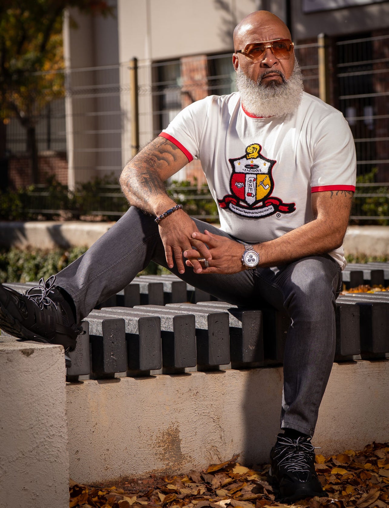 Kappa White Chenille Crest Ringer Premium Shirt