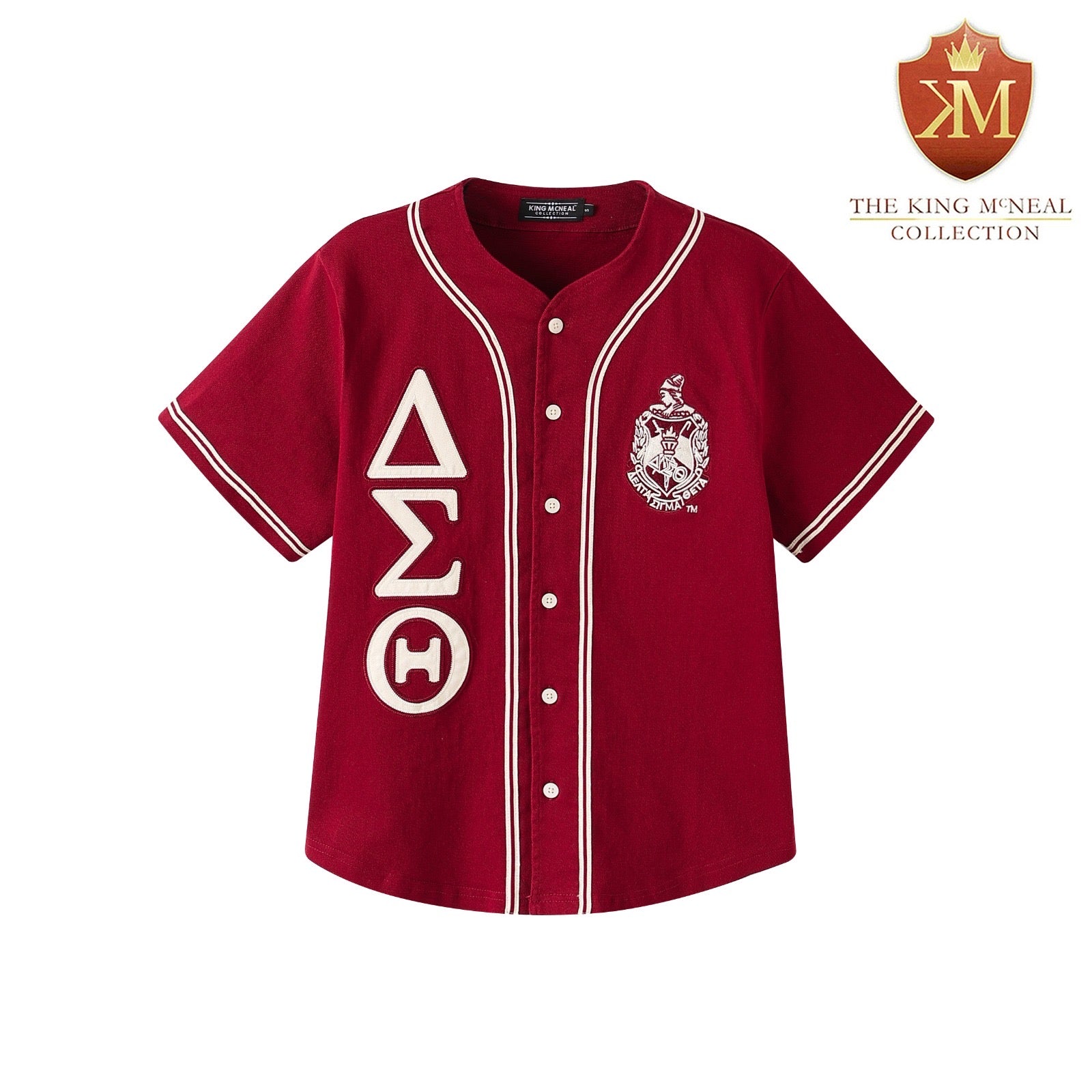 Delta Crimson Button Up Baseball Jersey