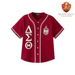 Delta Crimson Button Up Baseball Jersey
