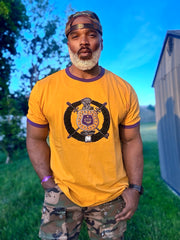 Omega Premium Gold Chenille Crest Ringer Shirt