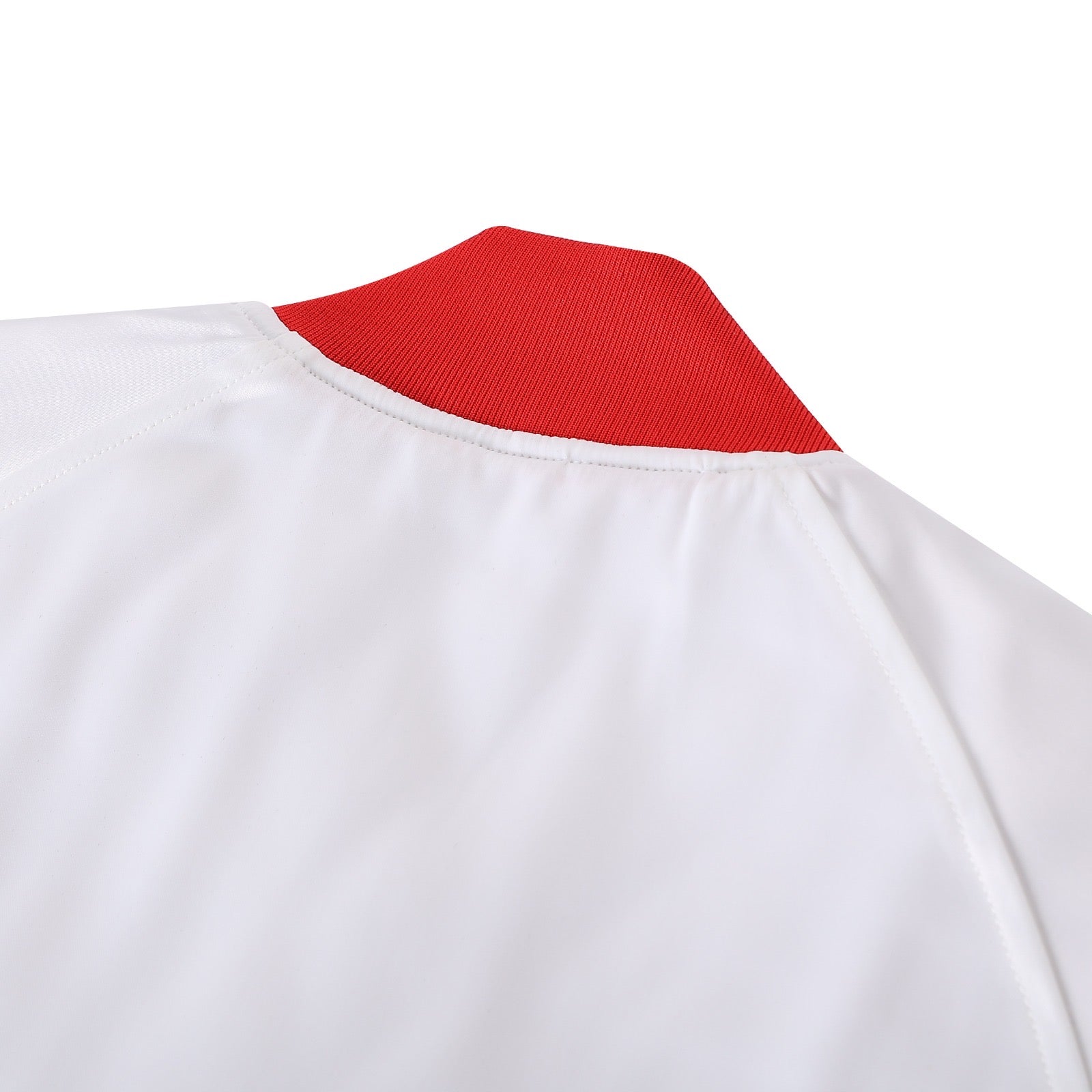 Delta White Satin Bomber Jacket Custom Ribbon And Lining