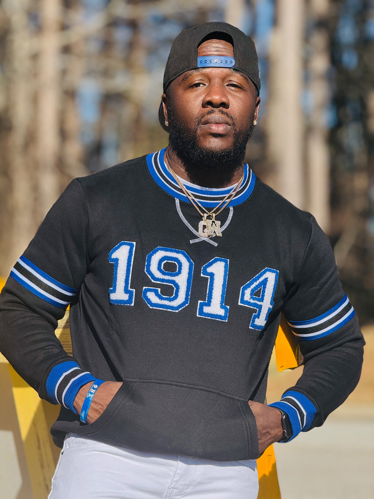 Phi Beta Sigma 1914 Black Chenille Crewneck Sweatshirt
