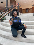 SGRho Black Chenille Pocket Crewneck