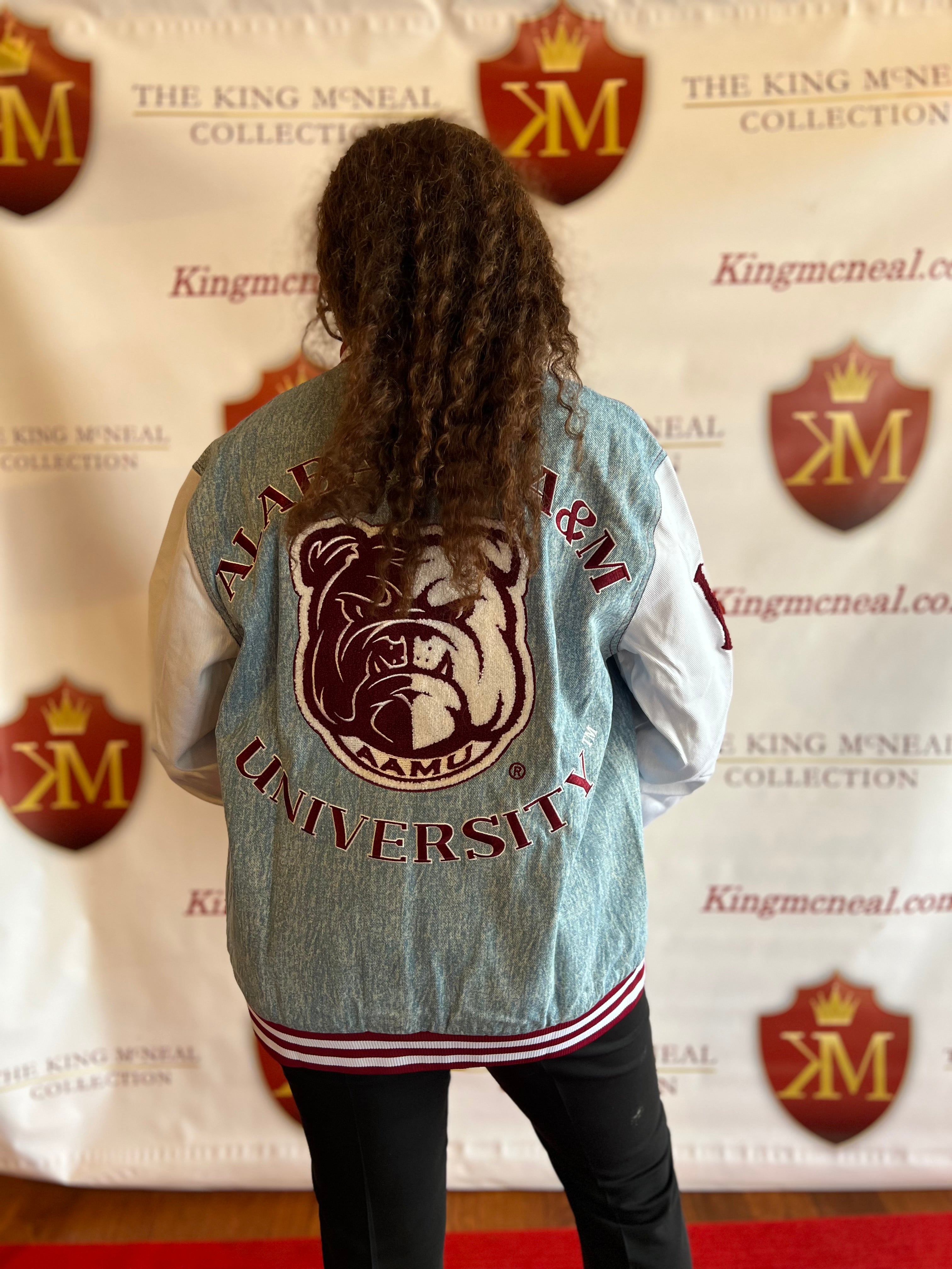 Alabama A&M Denim Bomber Jacket