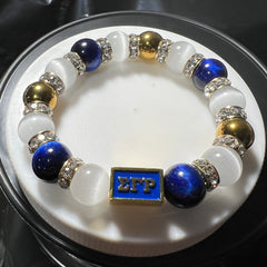 SGRho White Gold and Royal Tigers Eye Bracelet