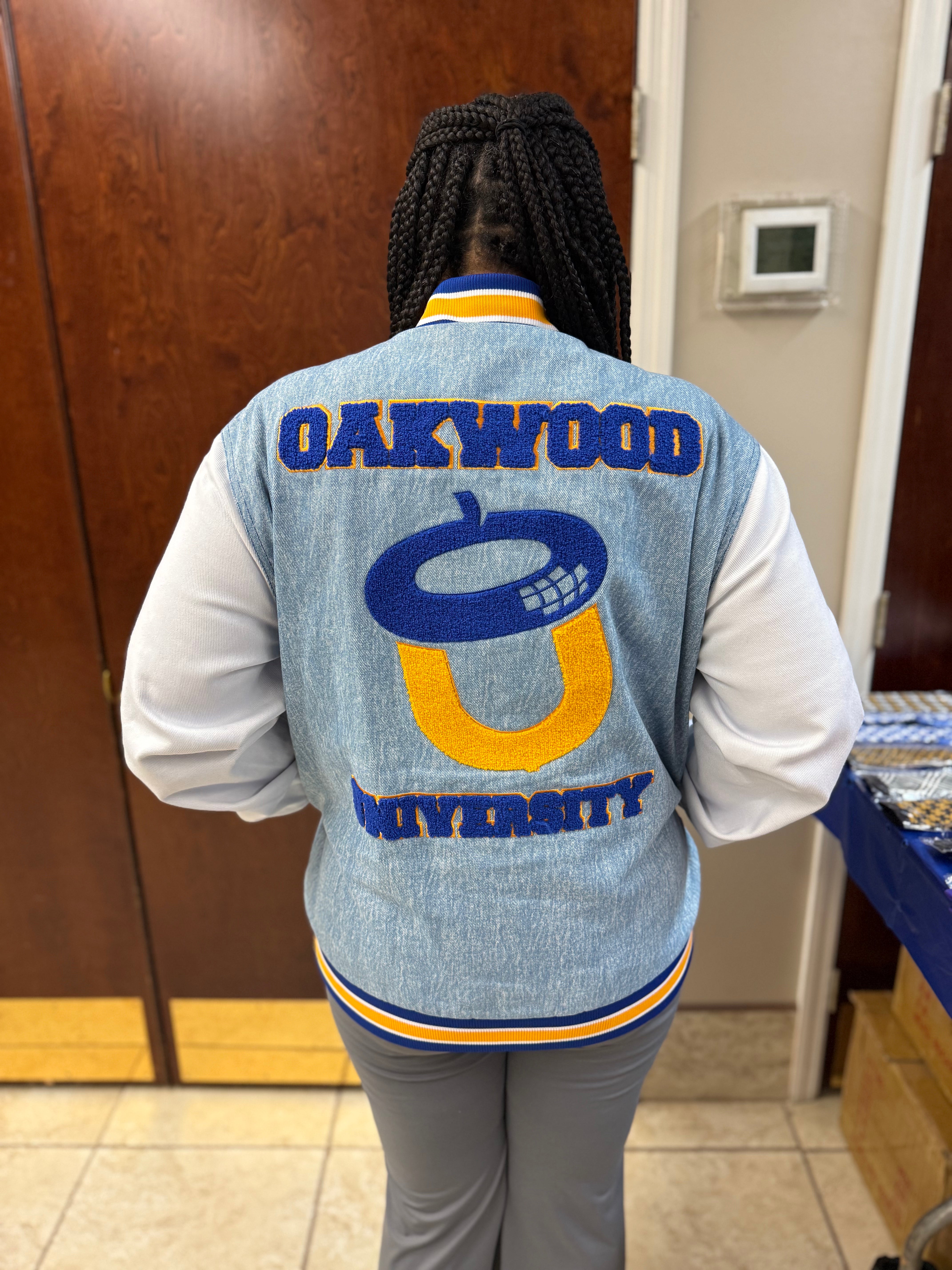 Oakwood University Denim Bomber Jacket